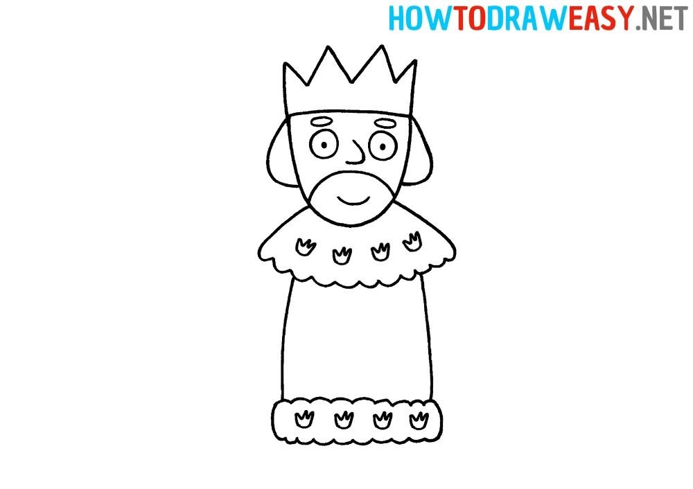 King Drawing Step by Step