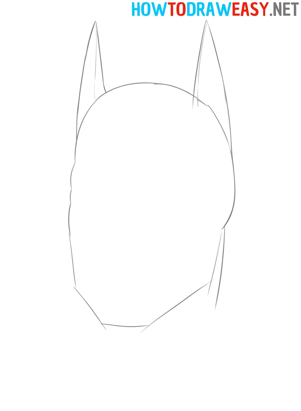 Mask Batman head Drawing