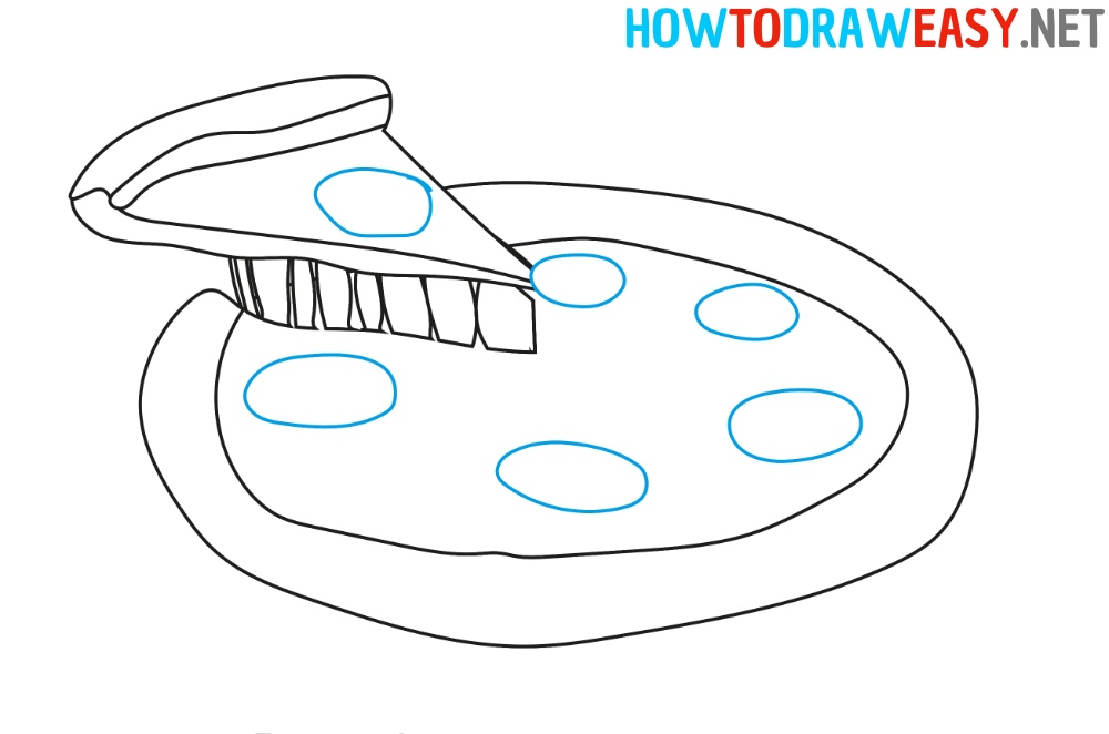 Pizza Pepperoni Drawing Easy