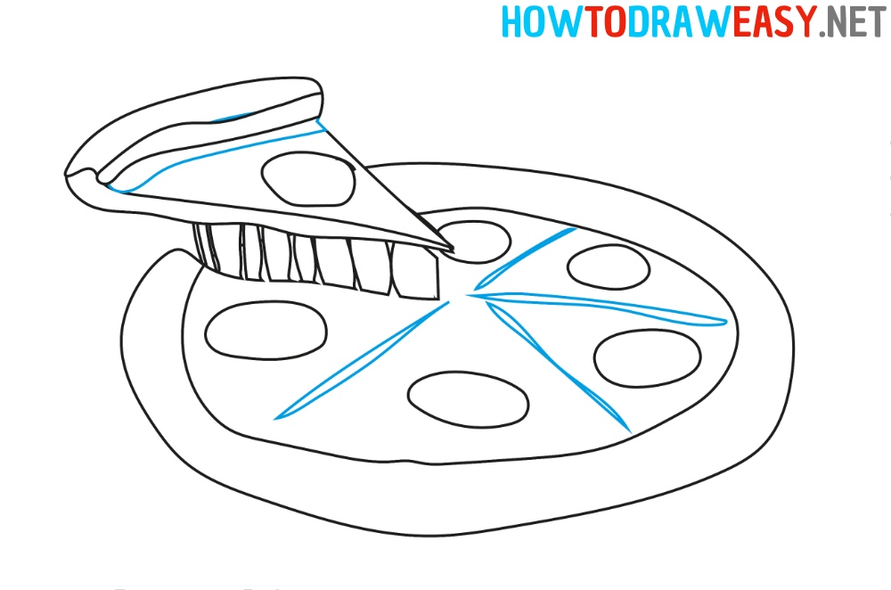 Pizza Step by Step Drawing