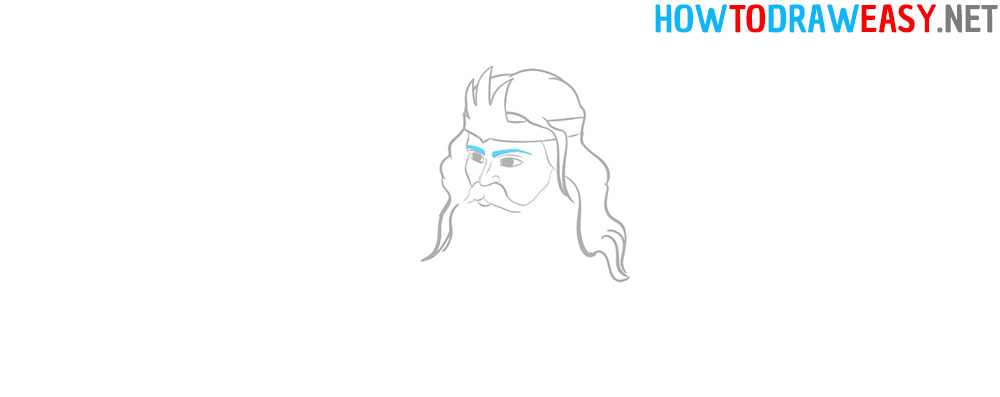 Poseidon Face Drawing