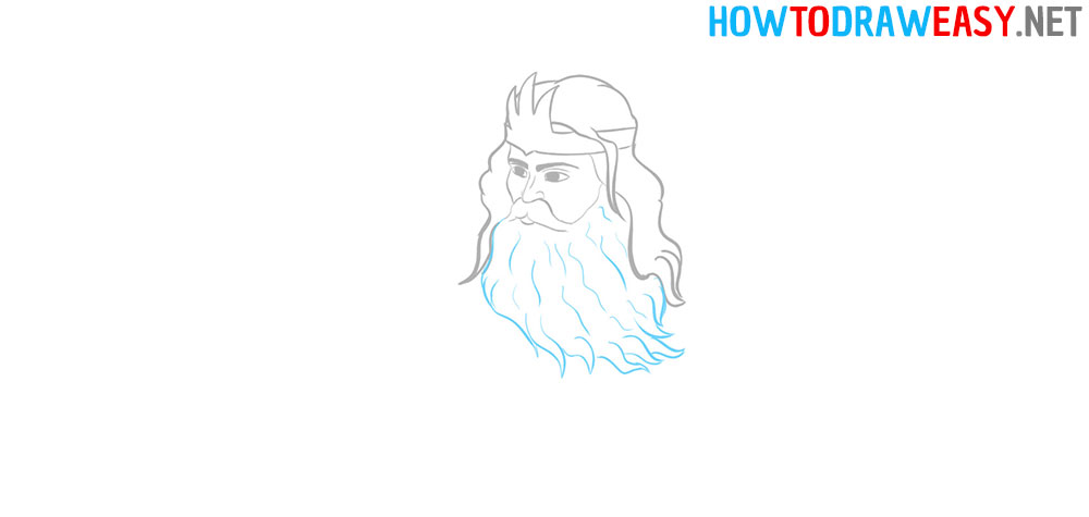 Poseidon Head Drawing