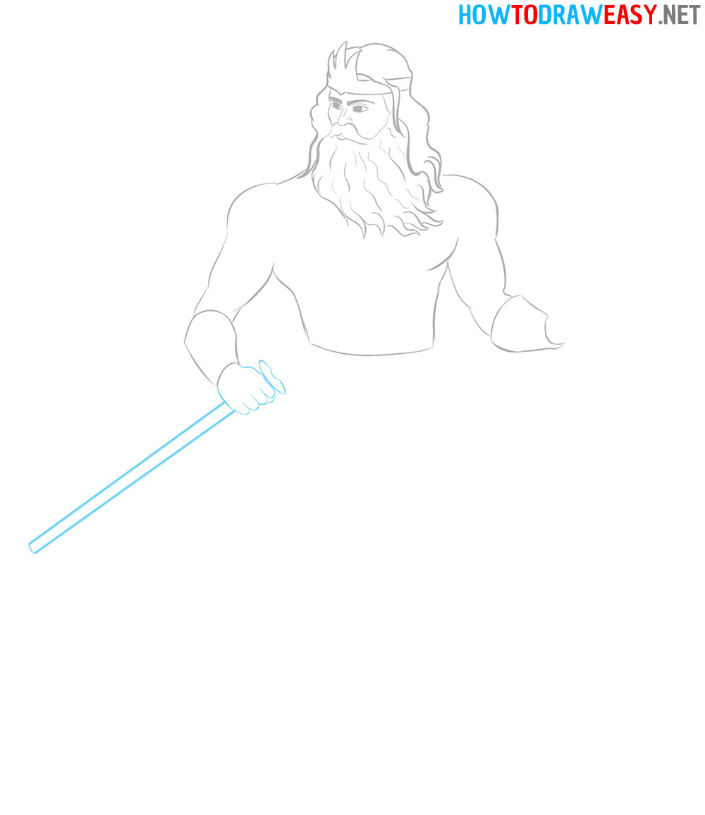 Poseidon Trident Drawing