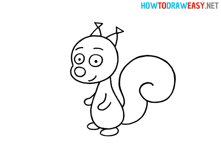 Squirrel Drawing for Kids