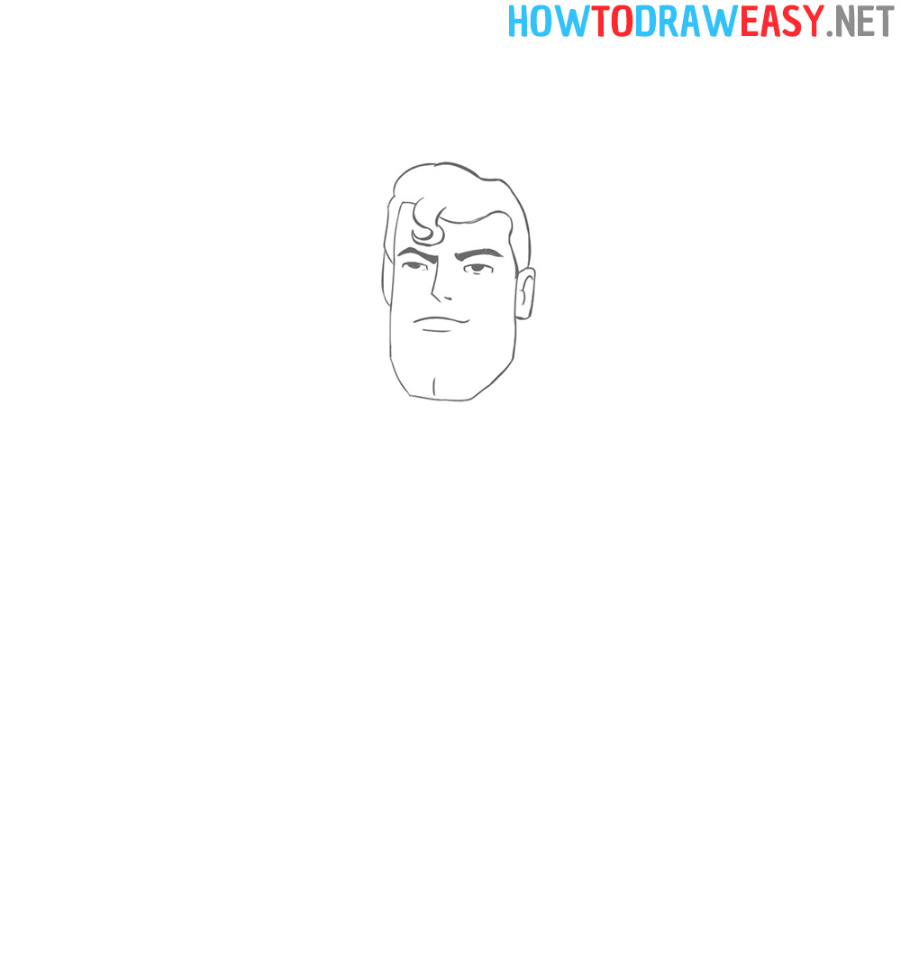 Superman Face Drawing
