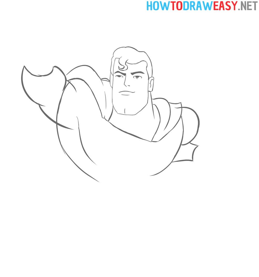 Superman Sketch Step 10
