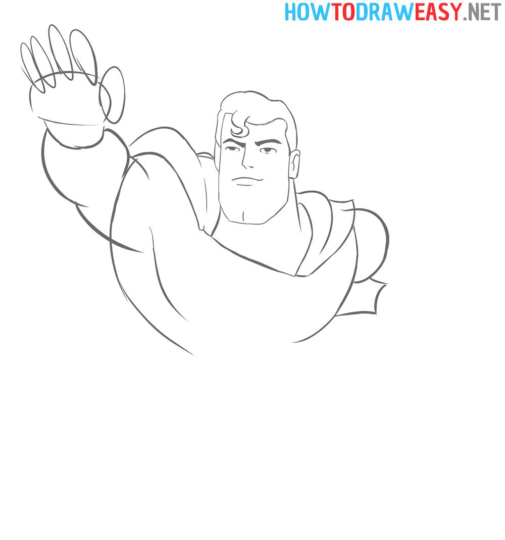 Superman Sketch Step 11