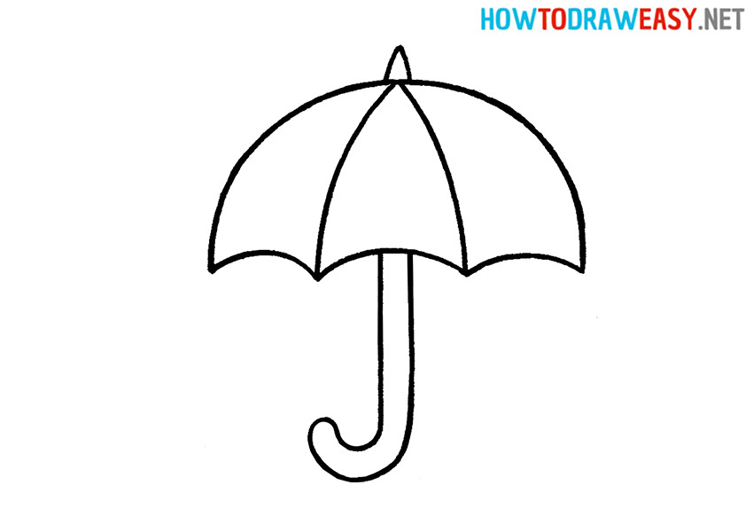 Umbrella Drawing Tutorial for Kids