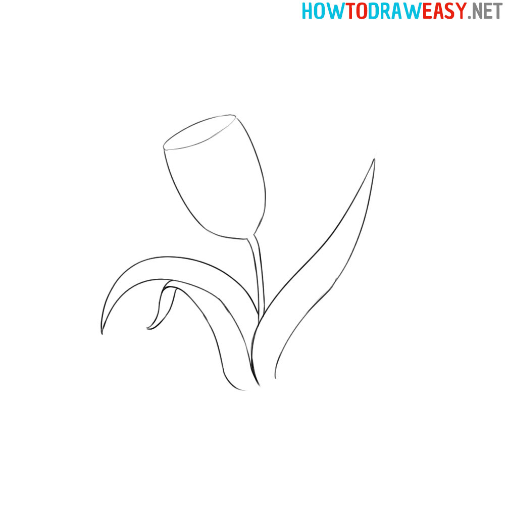 how to draw a bouquet of tulips