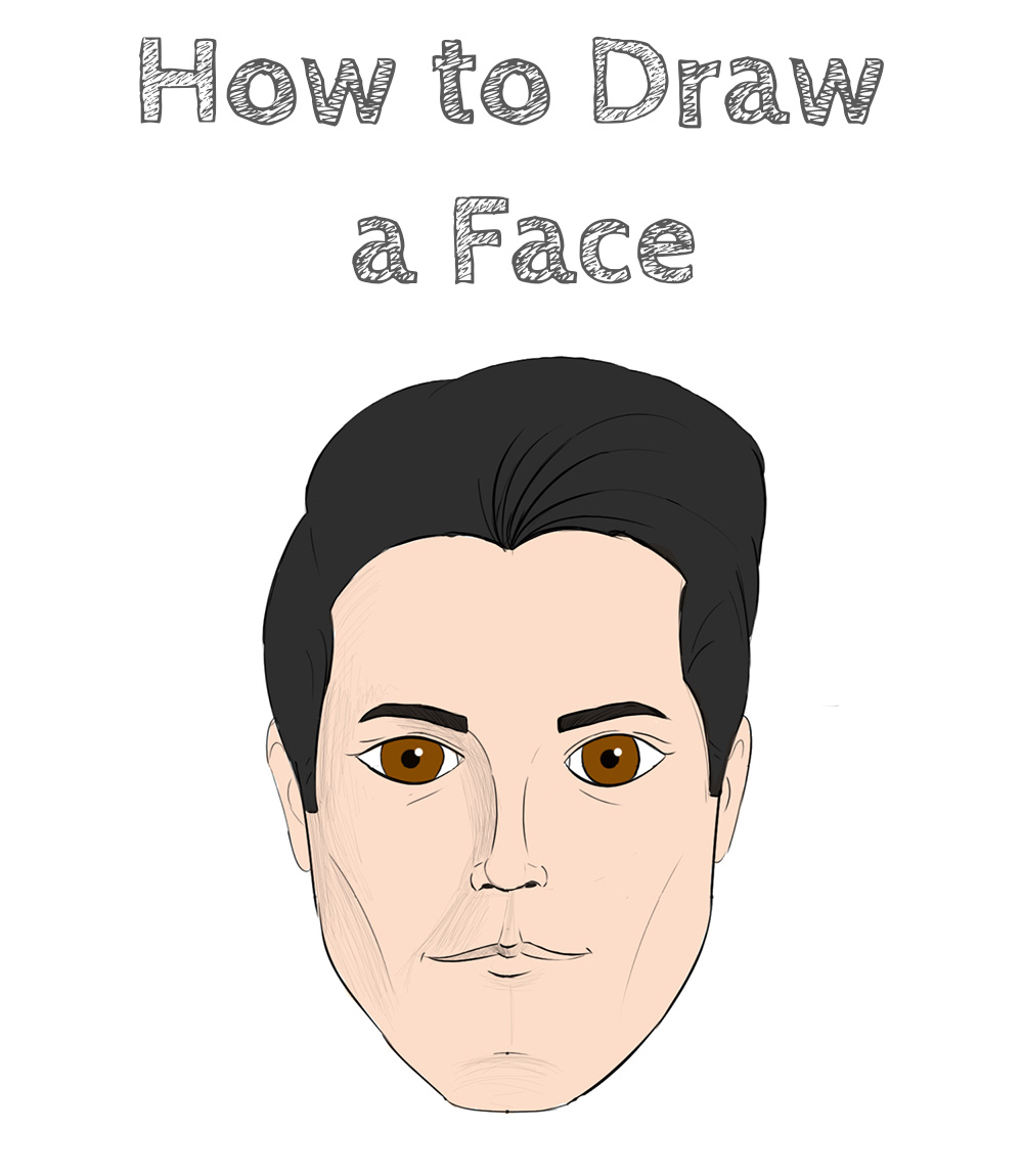 step by step how to draw a face