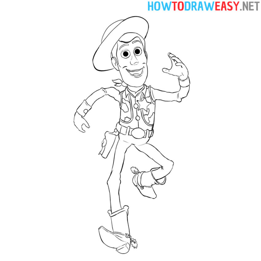 How to Draw Sheriff Woody - How to Draw Easy