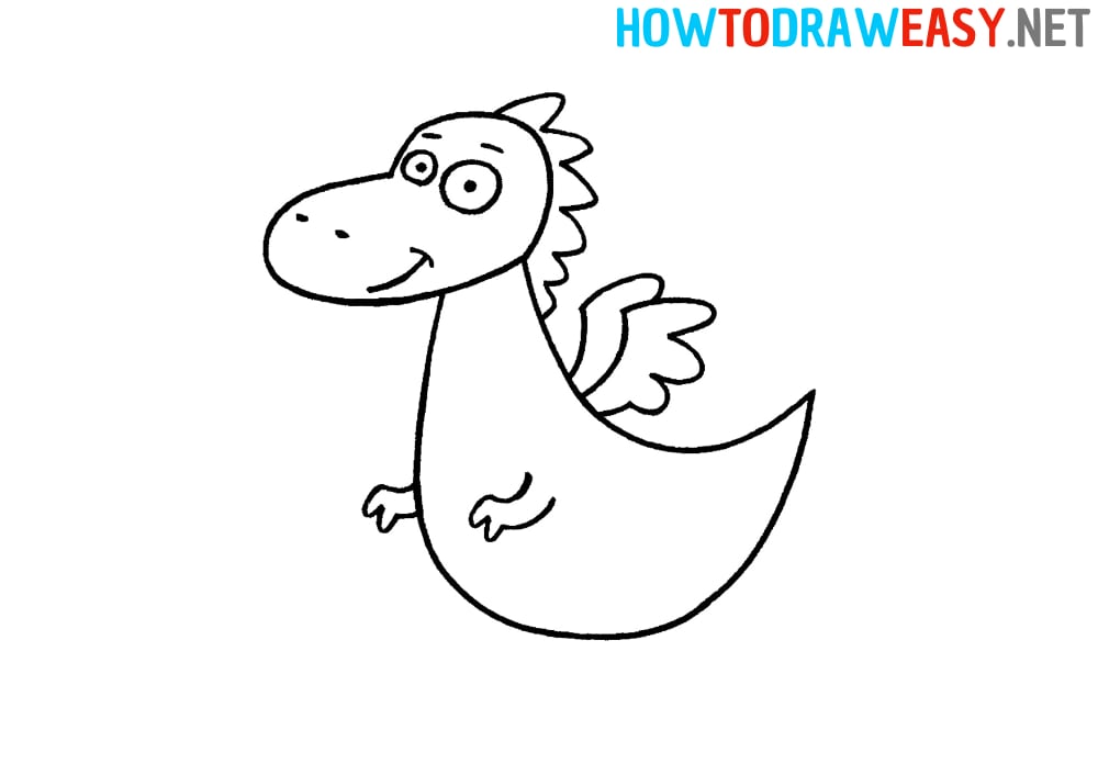 Cartoon Dragon Drawing for Kids