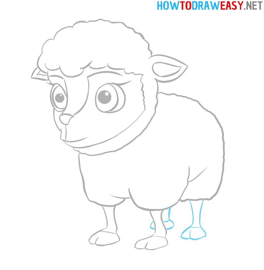Cartoon Sheep Drawing Step by Step