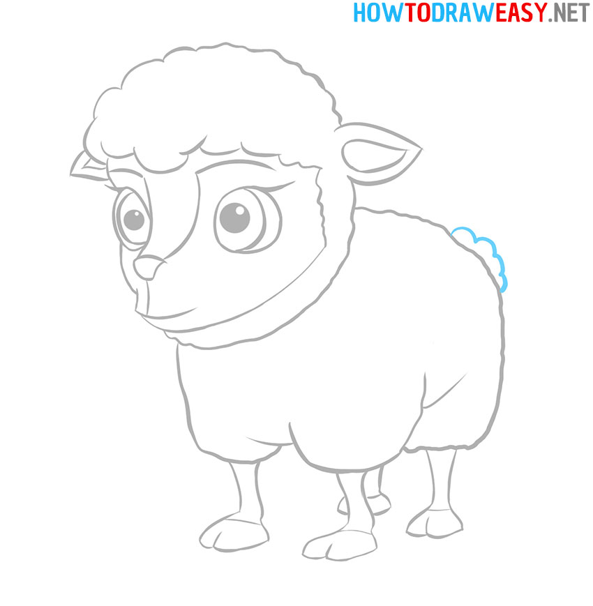 Cartoon Sheep Drawing Tutorial