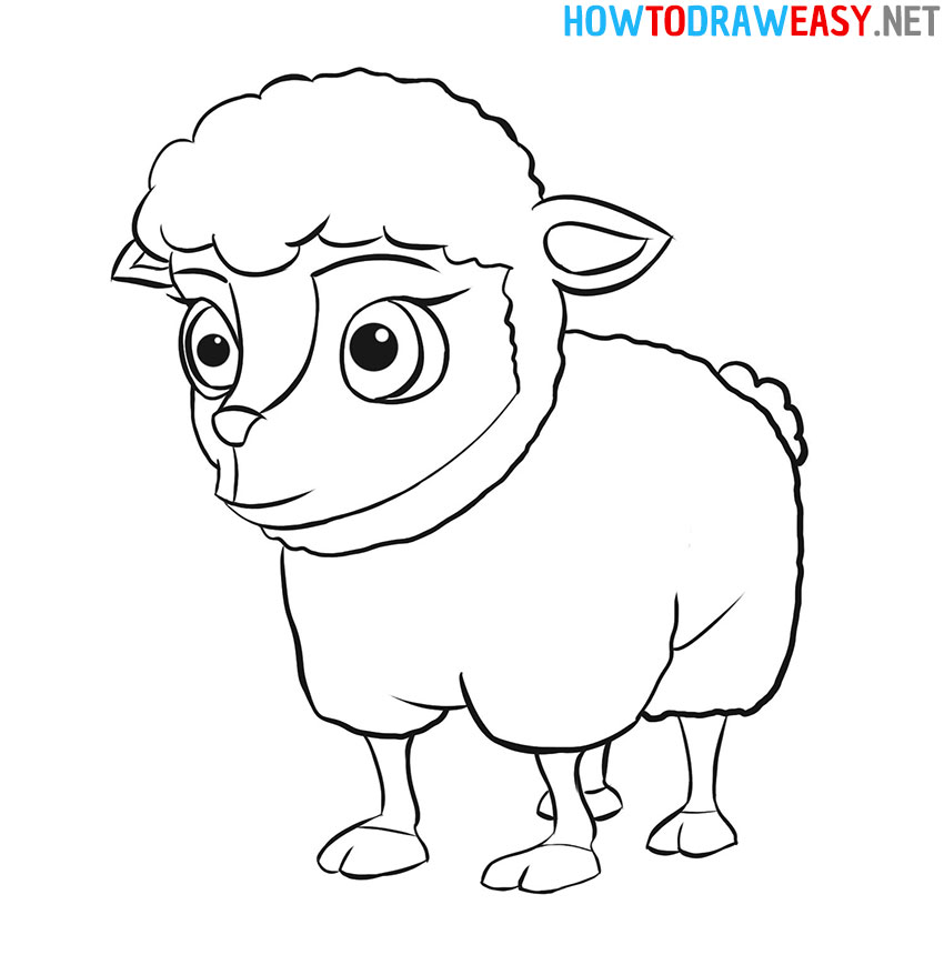 Cartoon Sheep Drawing