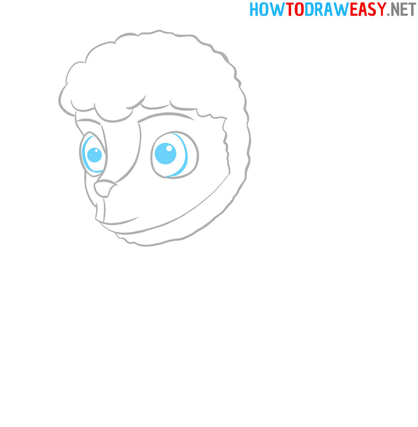 Cartoon Sheep Face Drawing