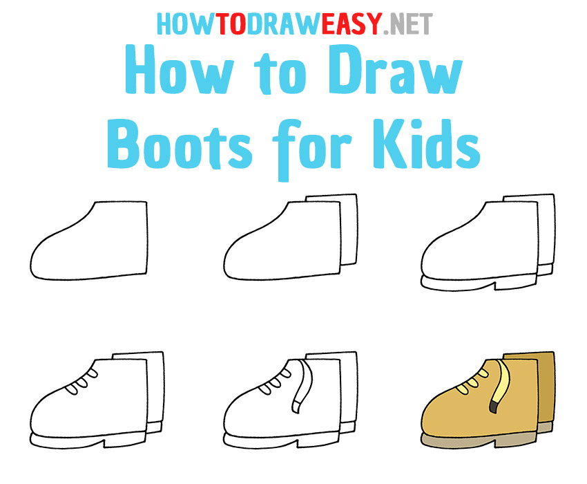 How to Draw Boots Step by Step