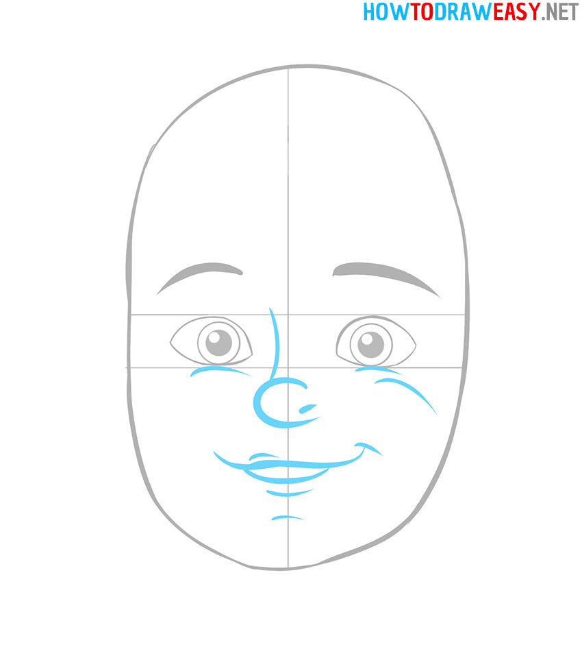 How to Draw a Cartoon Boy Head