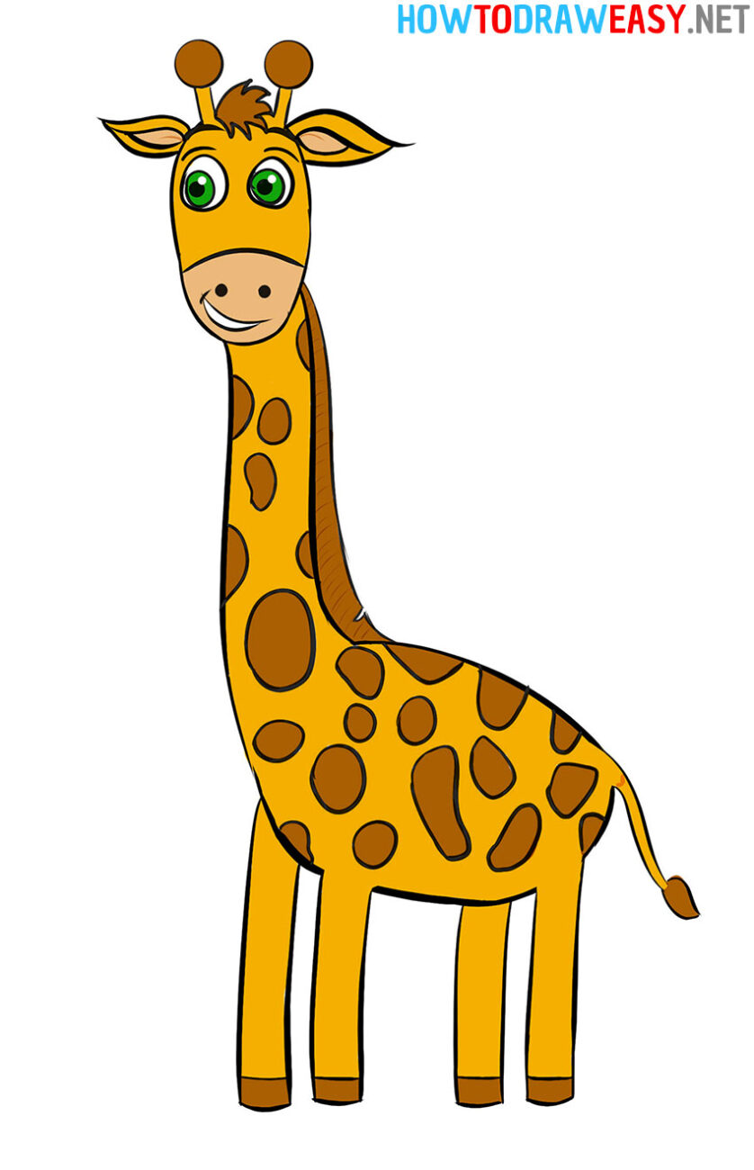 How to Draw a Cartoon Giraffe How to Draw Easy