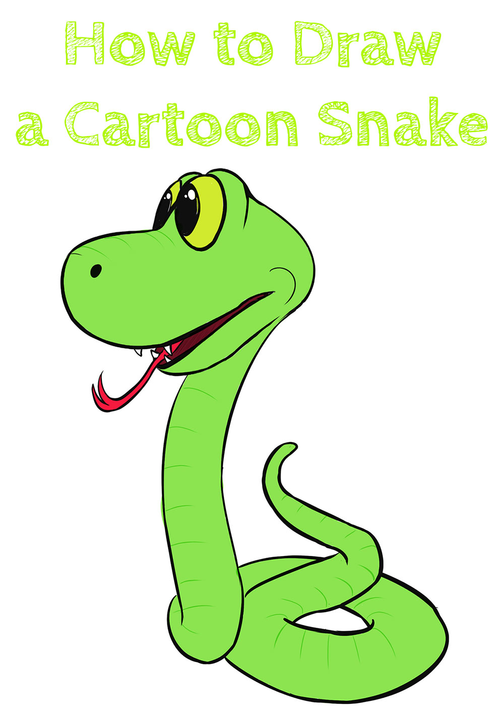 How to Draw a Cartoon Snake Easy