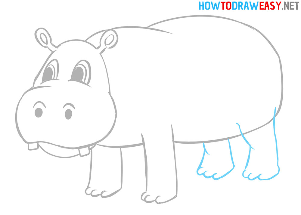 How to Draw a Cute Hippo