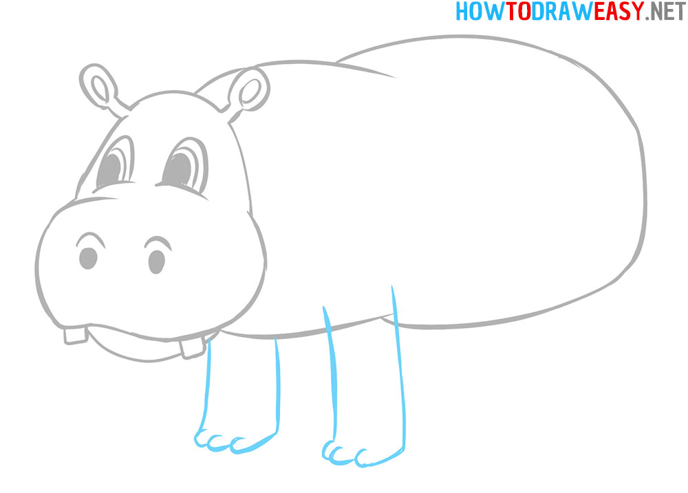 How to Draw a Cute Hippopotamus