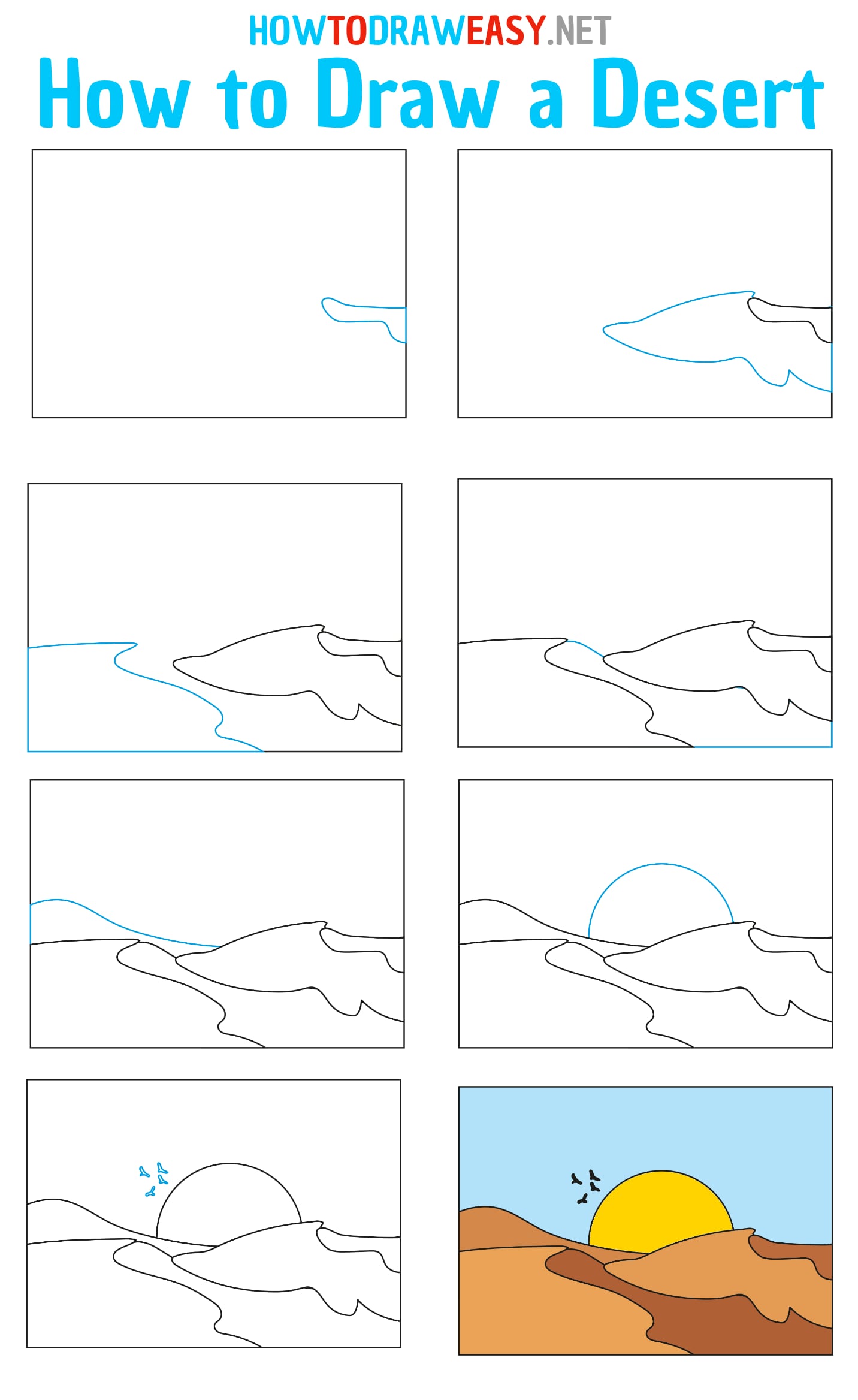 How to Draw a Desert Step by Step