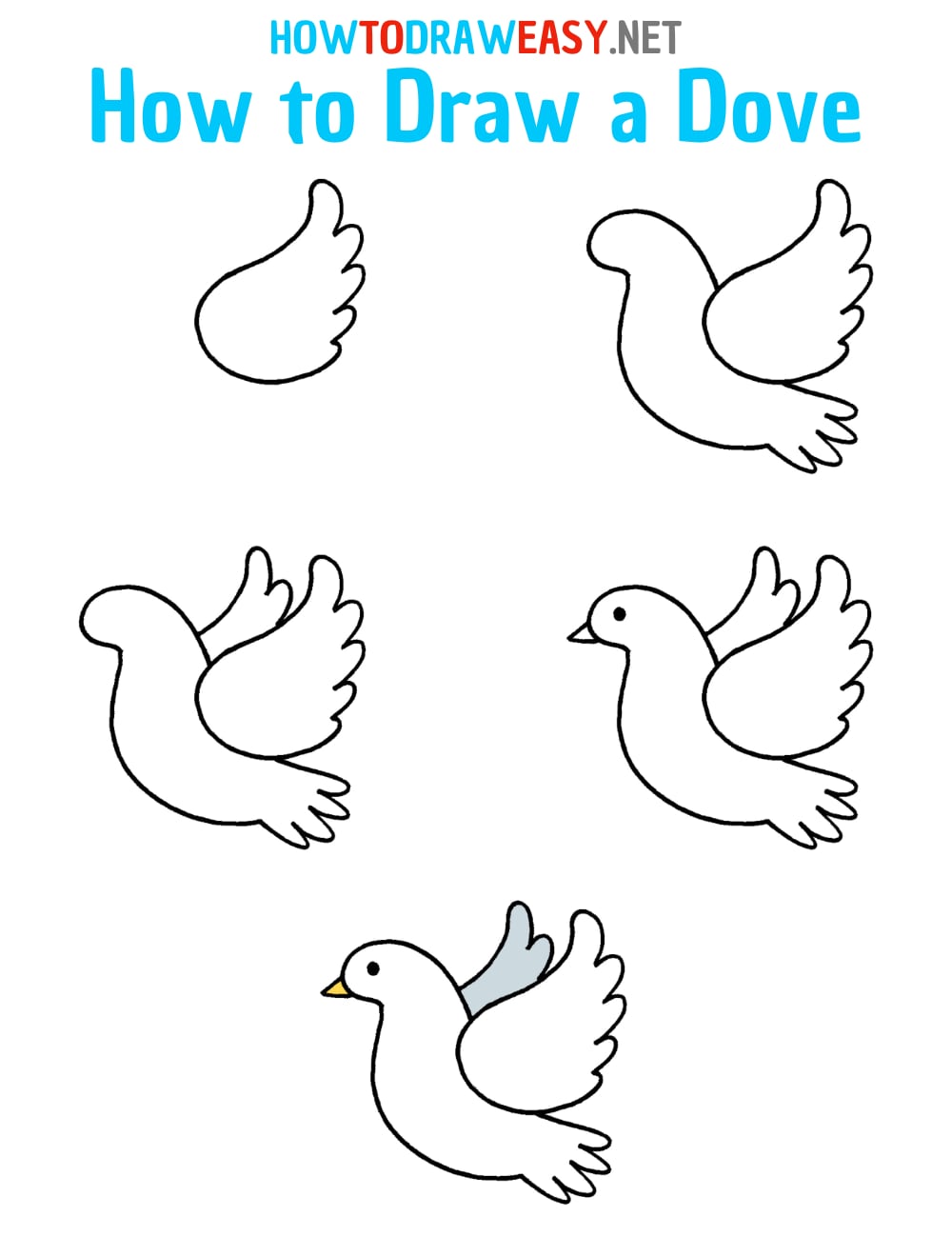 How to Draw a Dove Step by Step