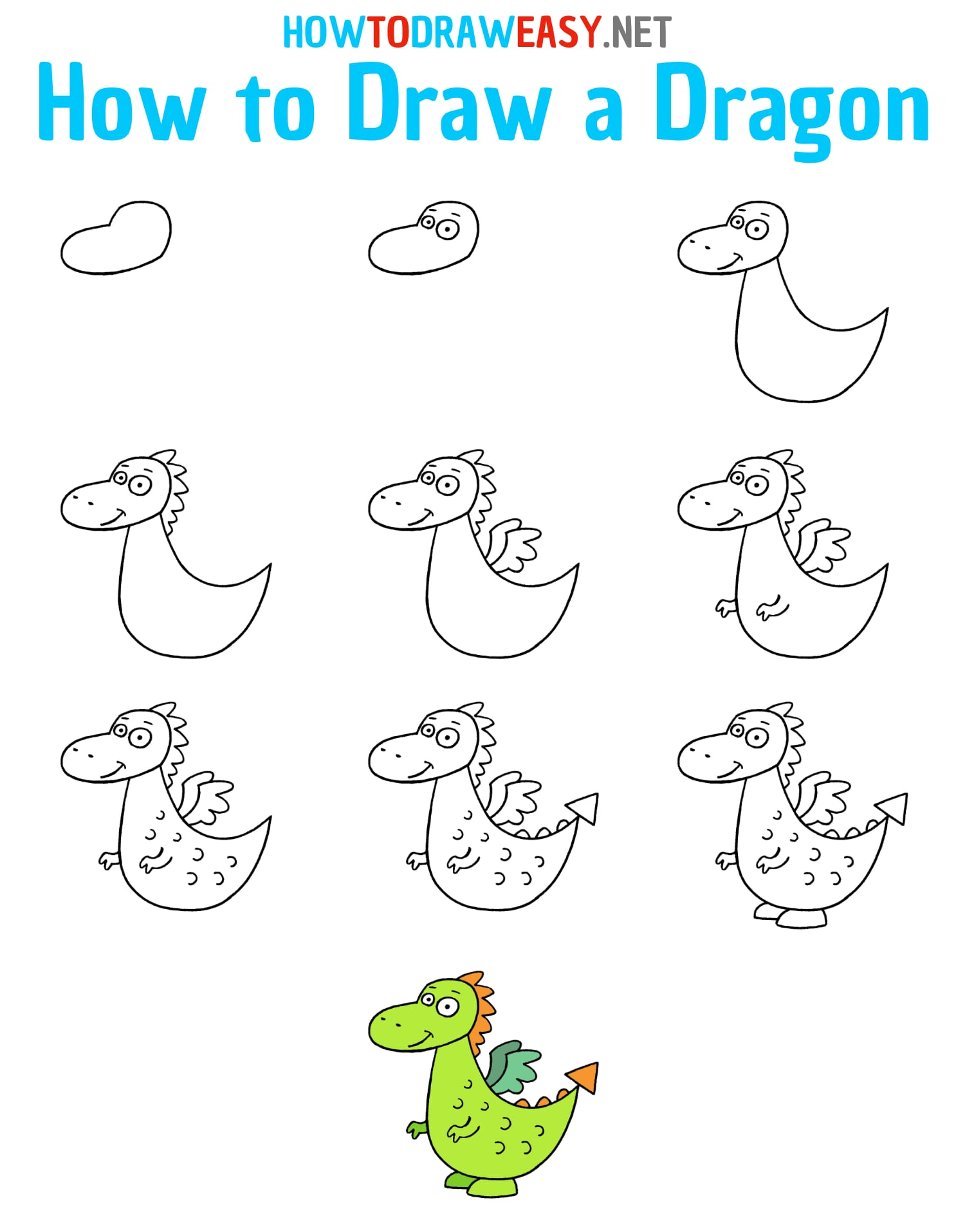 How to Draw a Dragon for Kids How to Draw Easy