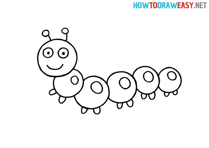 How to Draw a Easy Caterpillar