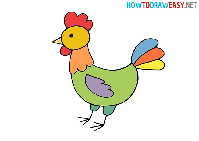 How to Draw a Easy Rooster