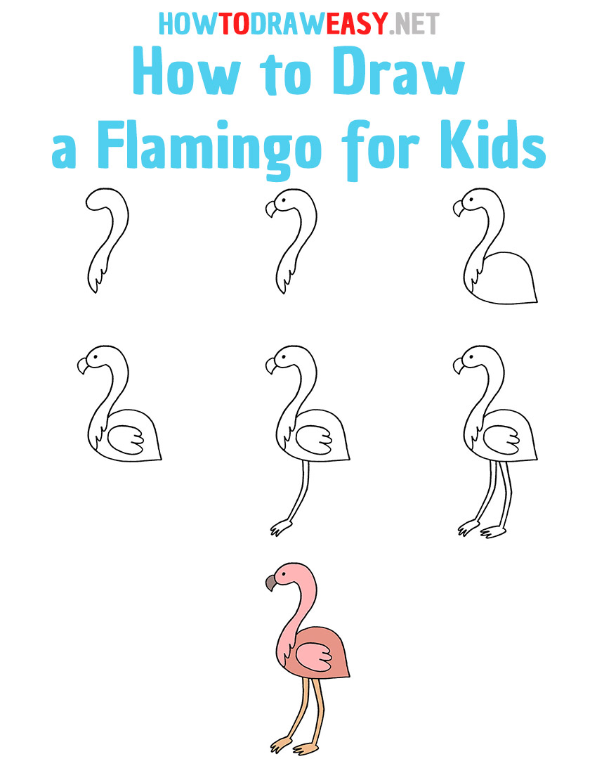 How to Draw a Flamingo Step by Step
