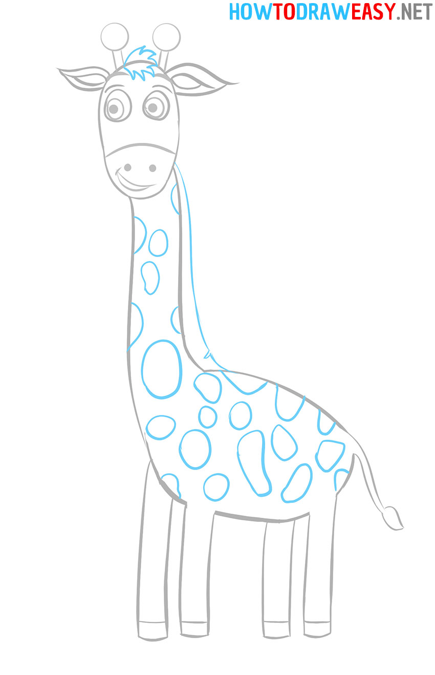 How to Draw a Giraffe Cartoon