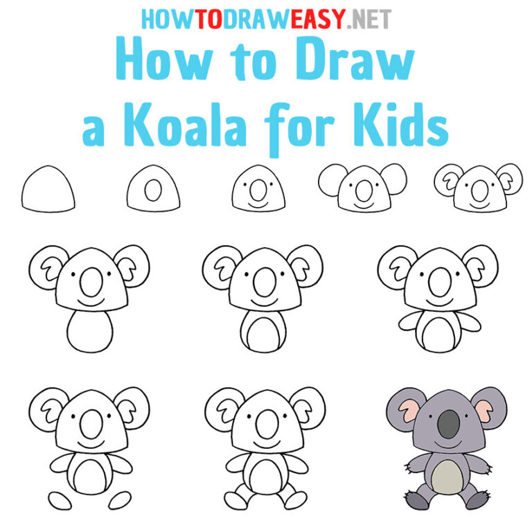 Hoe een Koala voor kinderen tekenen hoe gemakkelijk tekenen Rocket site