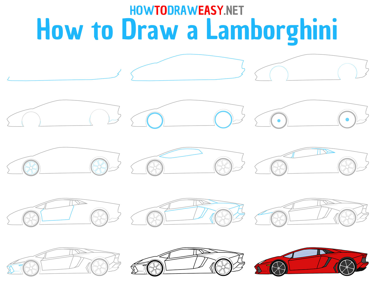 How to Draw a Lamborghini Step by Step