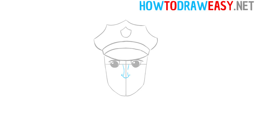 How to Draw a Police Officer Head