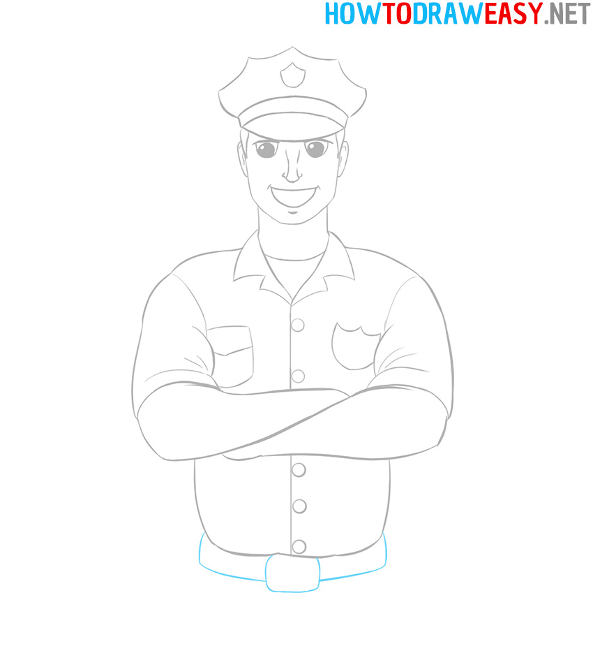 How to Draw a Policeman Uniform