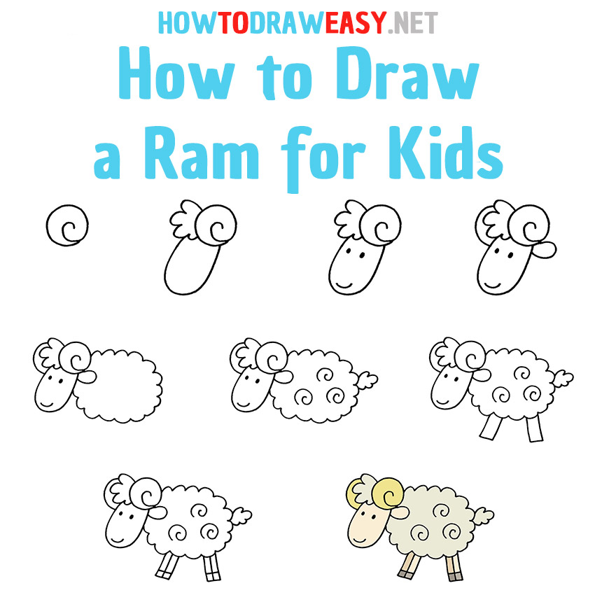 How to Draw a Ram Step by Step
