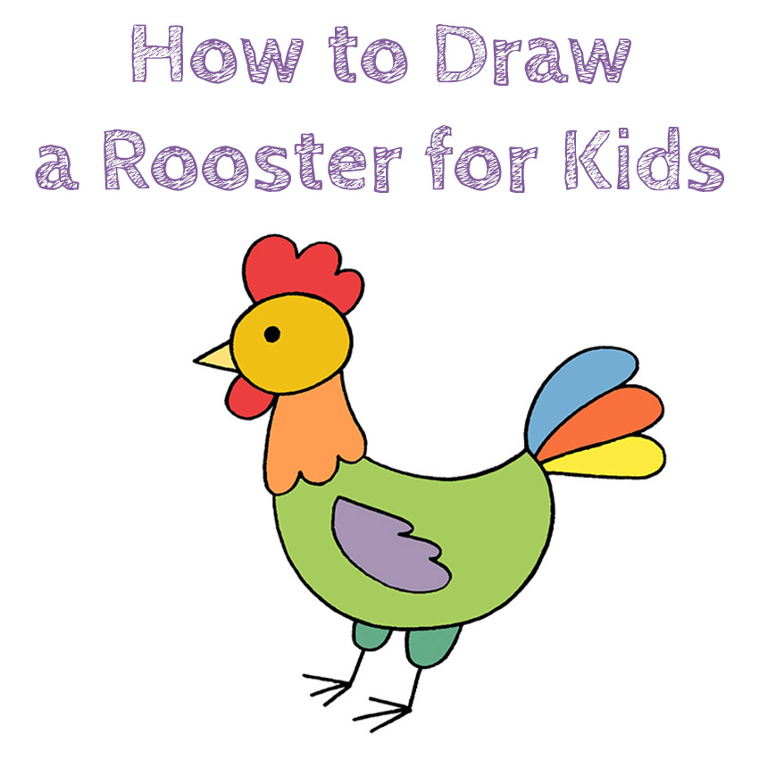 How to Draw a Rooster for Kids