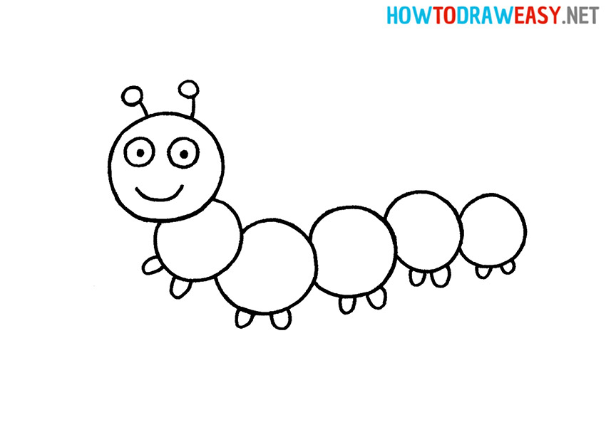 How to Draw a Simple Caterpillar