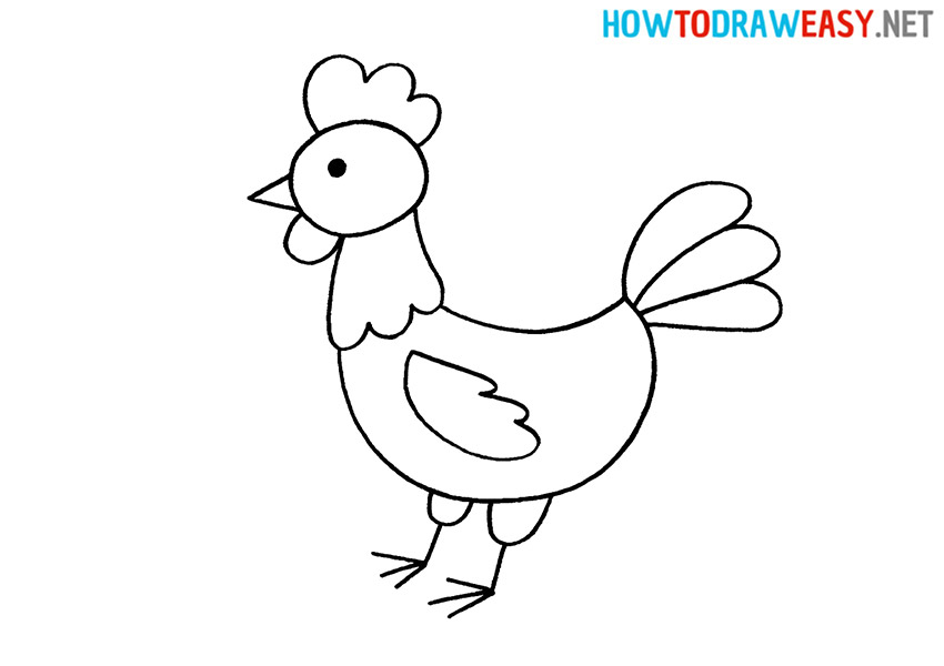How to Draw a Simple Rooster