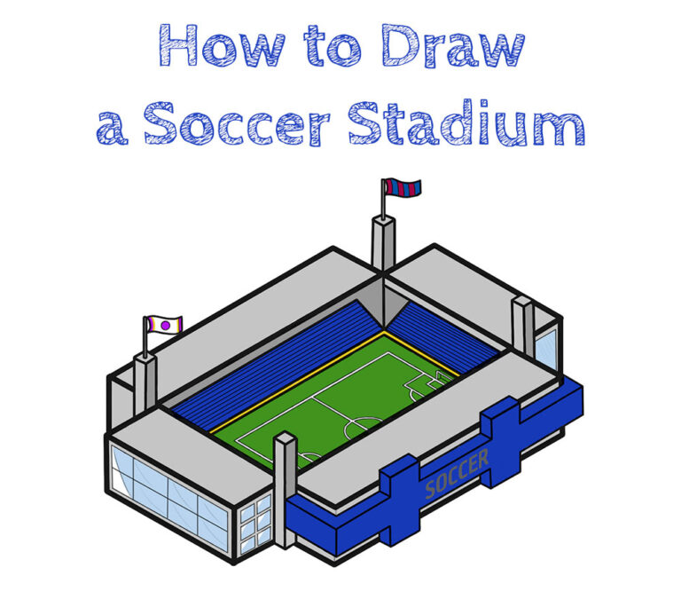 How to Draw a Soccer Stadium How to Draw Easy