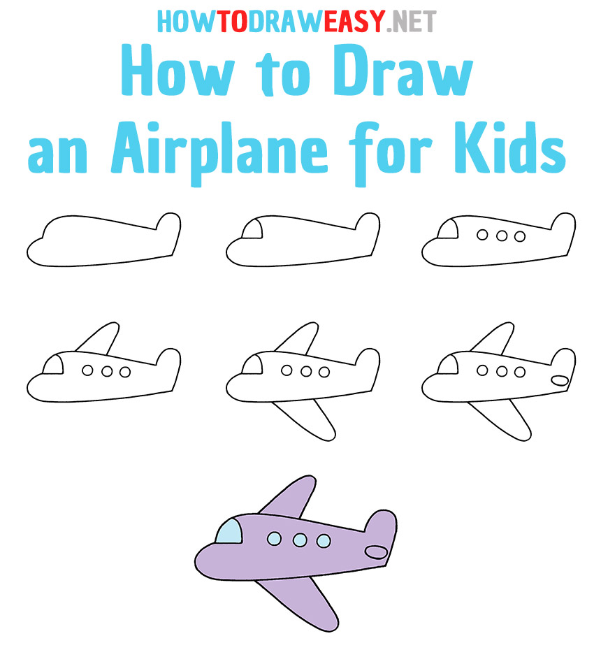 Airplane Drawing Step By Step