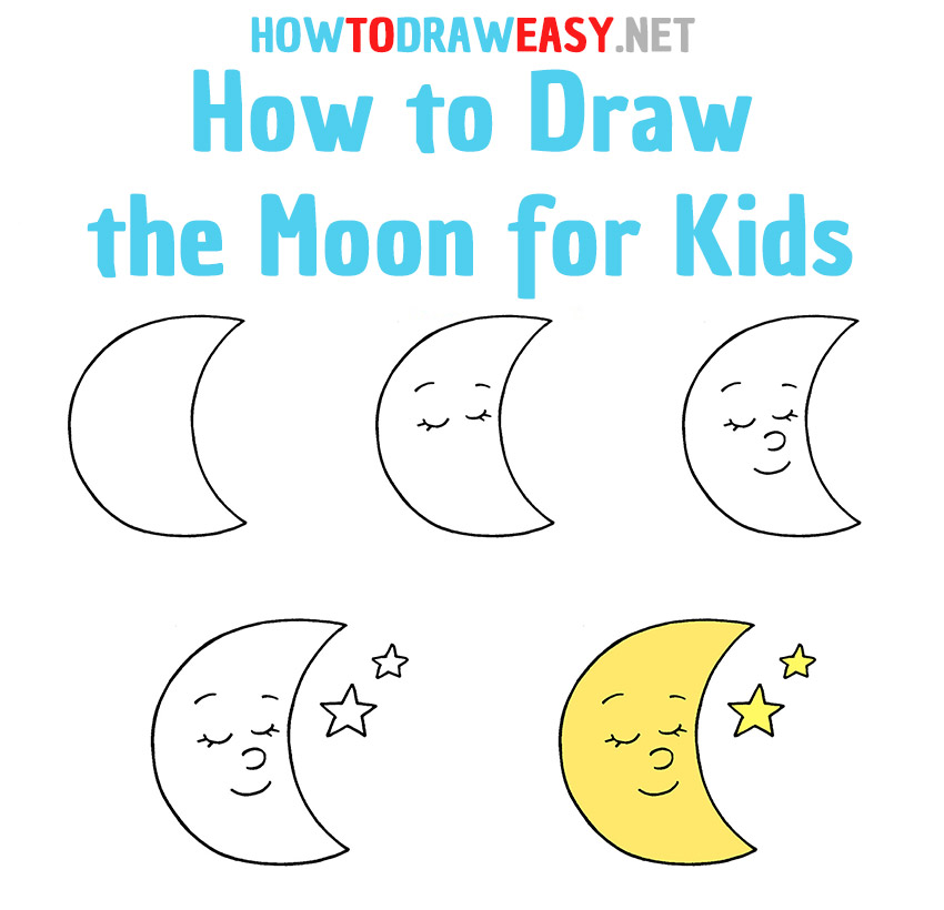 How to Draw the Moon Step by Step