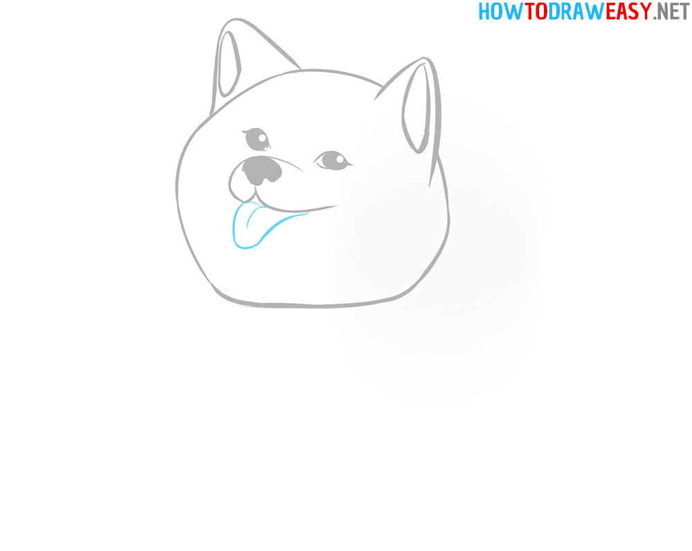 How to draw a dog with an open mouth