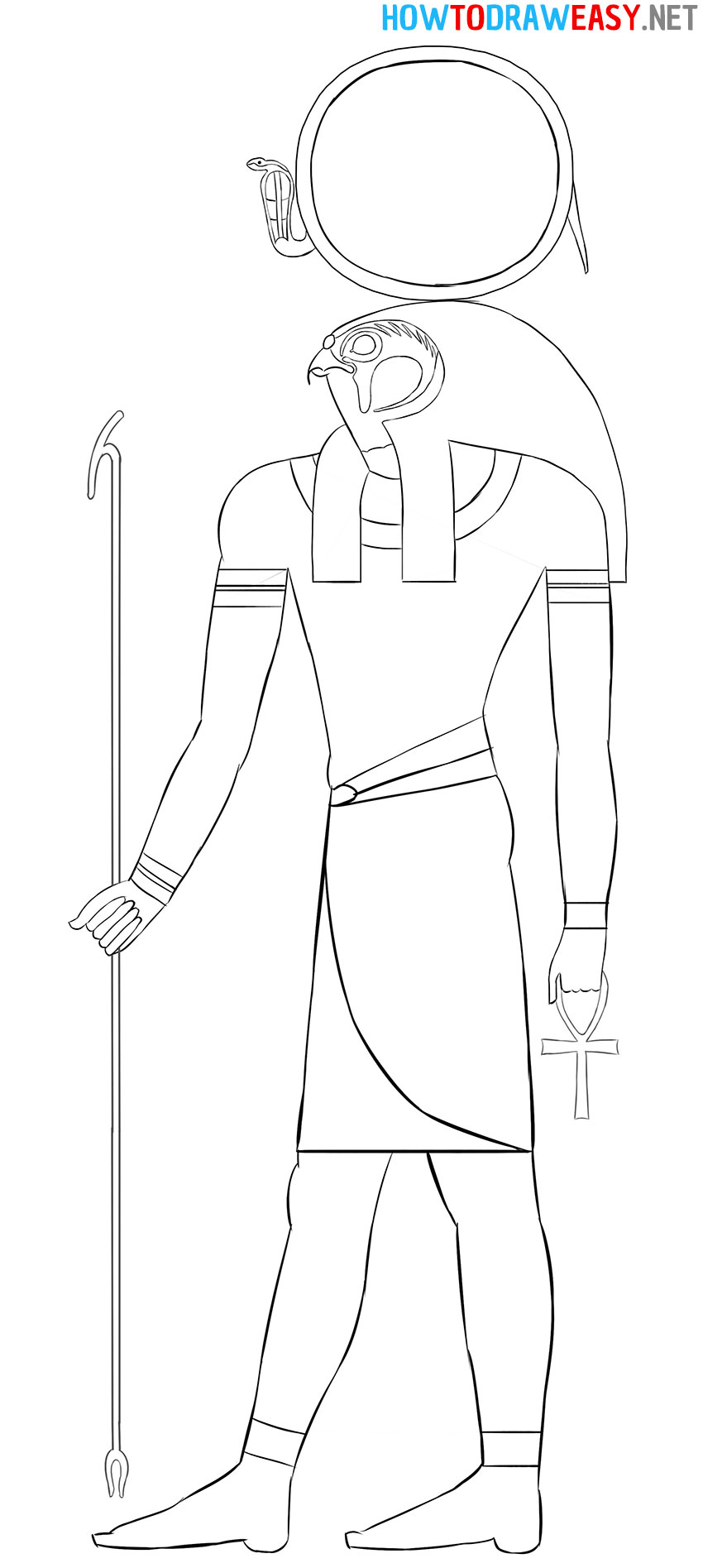How to draw the Egyptian god Ra