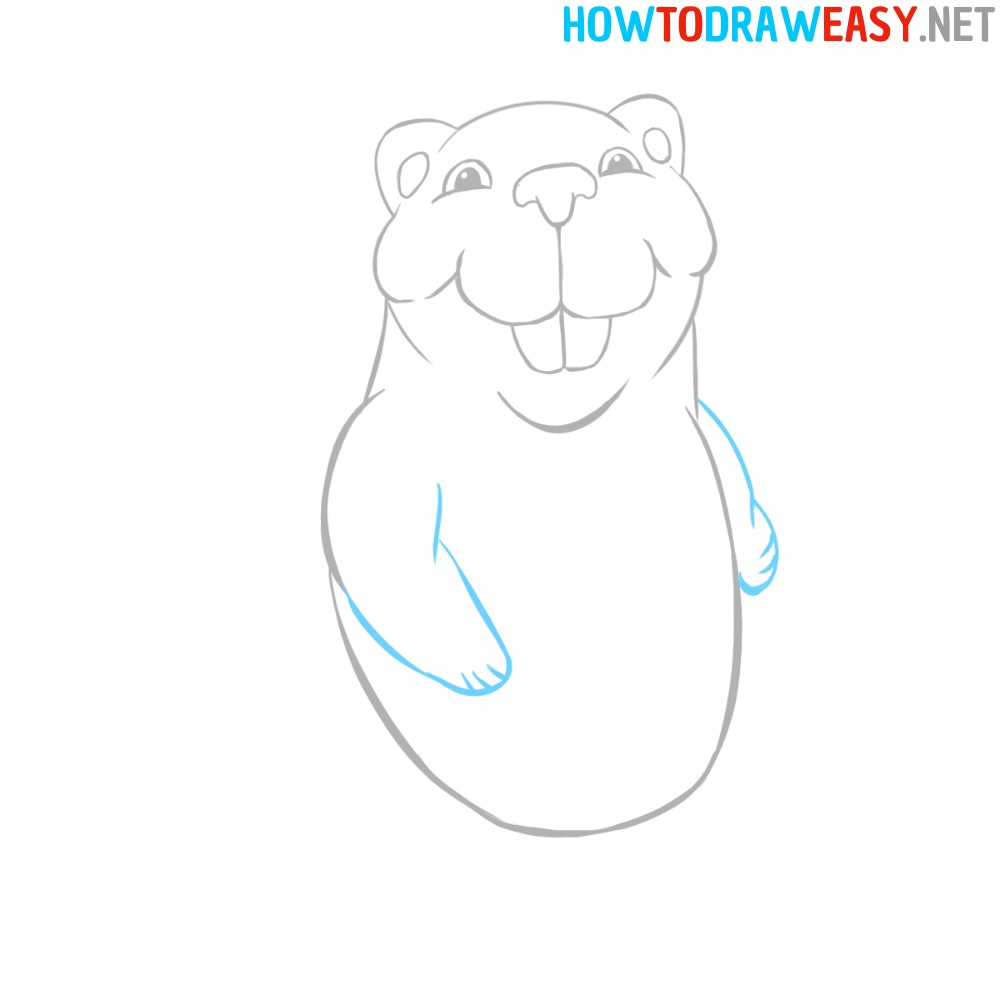 Step by Step Beaver Drawing