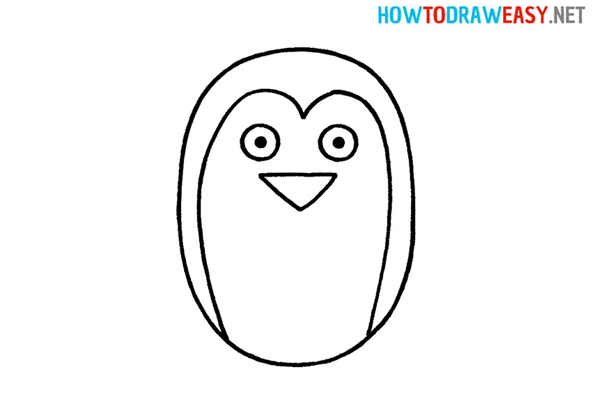 how to draw a baby penguin