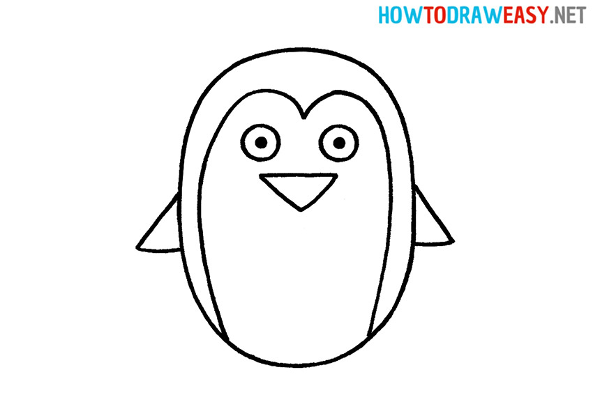 how to draw a cute penguin