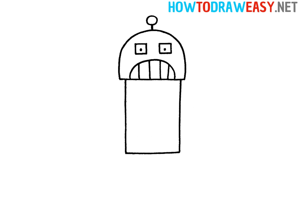 Easy How to Draw a Robot for Kids